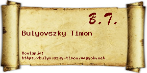 Bulyovszky Timon névjegykártya